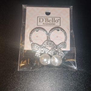 D'Bello Silver-tone and Pearl Earrings